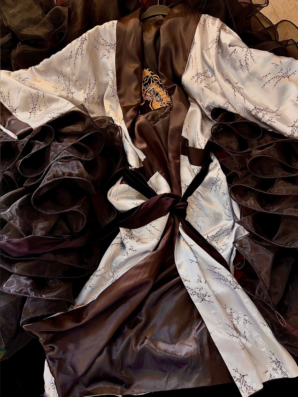 Dramatic Kimono, 7 ft Velvet Train